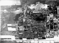 One of the first photos of Chornobyl nuclear plant after the explosion on April 26, 1986 (Ukrinform)