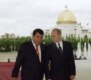 Russian President Vladimir Putin (right) with President Niyazov in Ashgabat, in April 2002 (TASS)