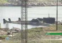 A NTV screen capture shows a decommissioned submarine in 2003 (epa)