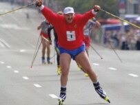 Lukashenka at an inline-skating competition in Minsk in July 2001 (TASS)
