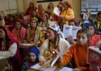 Romany women learning to read in Romania