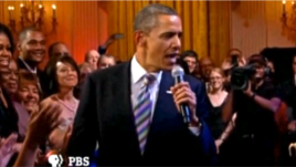 Președintele Barack Obama la Casa Albă într-un duet improvizat cu B.B. King