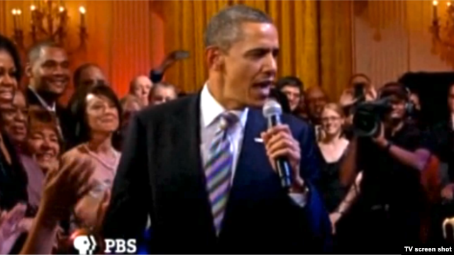 Președintele Barack Obama la Casa Albă într-un duet improvizat cu B.B. King