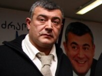 Georgian opposition leader Levan Gachechiladze at his Tbilisi office today (AFP)
