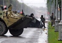 Troops on the streets of Nalchik following the raid (ITAR-TASS)