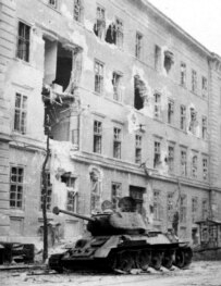 Protesters drop a Molotov cocktail on a Soviet tank on November 2, 1956 (epa)