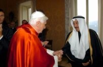Pope Benedict XVI (left) meeting a Muslim delegation on September 25 (epa)