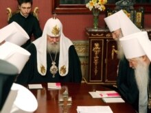 Russia - Patriarch of Moscow and All Russia Aleksy II heads the session of the Holy Synod of the Russian Orthodox church devoted to the unification with Russia Orthodox church abroad Moscow, 16May2007