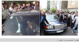 The montage photo showing Jalili's Pride (left) and Rafsanjani's Mercedes