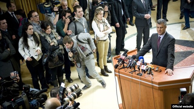Hashim Thaci, kosovski premijer na jednoj od konferencija za novinare - iz arhive