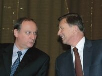 FSB chief Patrushev (left) and Deputy PM Ivanov are among the inner circle (ITAR-TASS file photo)