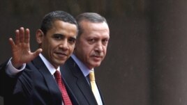 Turkey -- Prime Minister Recep Tayyip Erdogan (R) meets with US President Barack Obama in Ankara, 06Apr2009