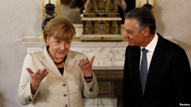 Kancelarja gjermane Angela Merkel dhe presidenti i Portugalisë, Cavaco Silva, Lisbonë, 12 nëntor, 2012
