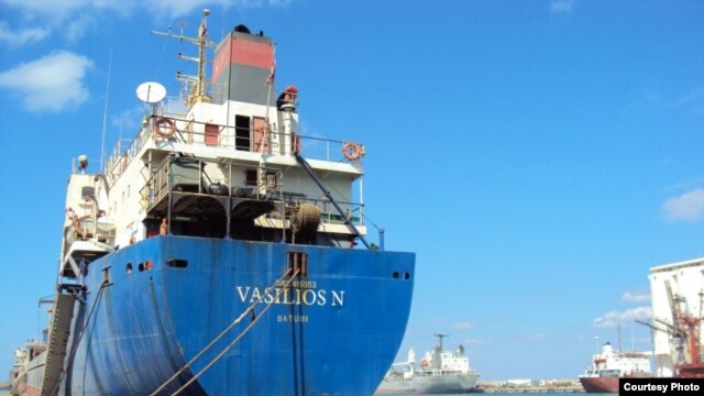 The Georgian-flagged cargo vessel "Vasilios N" was detained by Libyan authorities in March 2010.