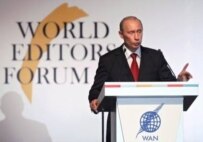 Russian President Putin at the WAN congress (epa)