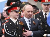 Putin with young cadets during the May 9 Victory Day parade (epa)