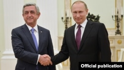 Владимир Путин мен Серж Саргсян. Мәскеу, 10 наурыз 2016 жыл.