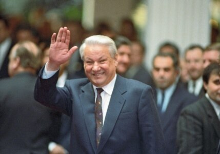 President Boris Yeltsin in Minsk on December 31, 1991 (TASS)