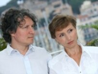 Russian director Andrei Nekrasov with Marina Litvinenko, Aleksandr Litvinenko's widow (AFP)
