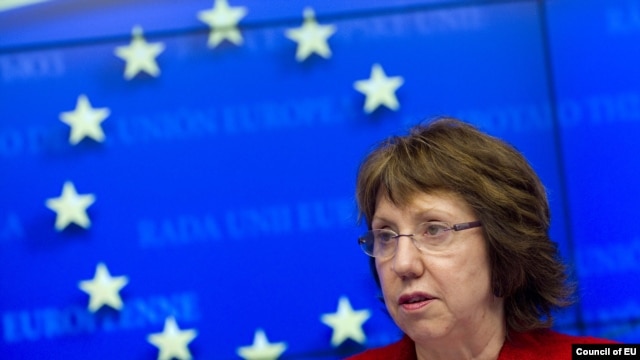 EU foreign policy chief Catherine Ashton at an EU foreign ministers meeting in Brussels in December