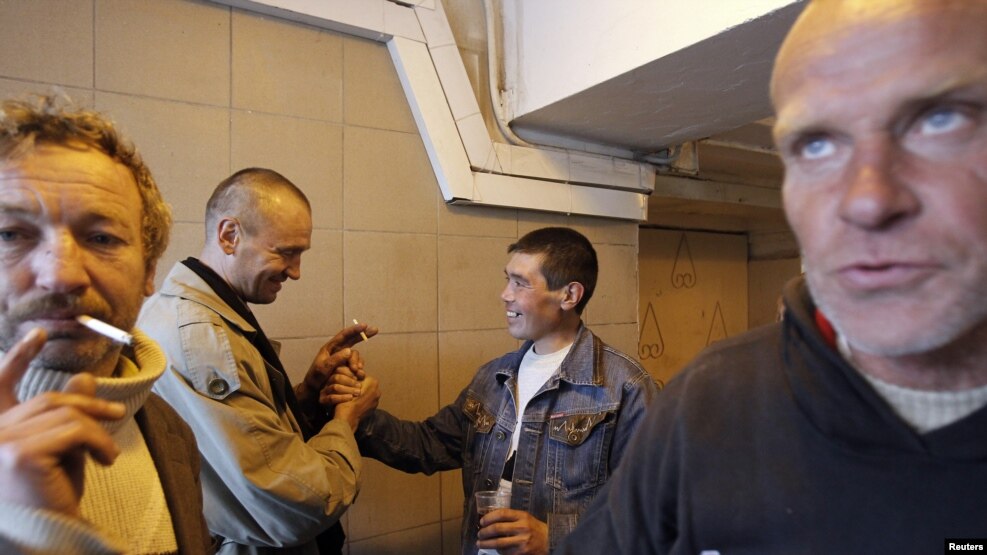 Poisonings with surrogate alcohol are frequent in Russia, where people sometimes drink substances that contain alcohol and are cheaper than alcoholic beverages (file photo).