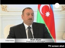 Президент Азербайджана Ильхам Алиев дает интервью Euronews