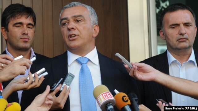 Opozicioni lideri Andrija Mandić, Srđan Milić i Nebojša Medojević, foto: Savo Prelević, 2011.