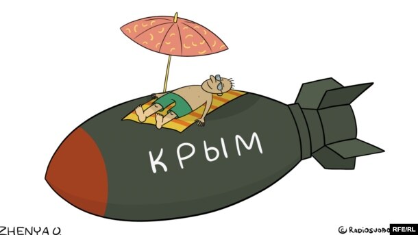 Rusiyanın Krım planları Ukrayna rəssamı Yevgeni Oleynikin karikaturasında