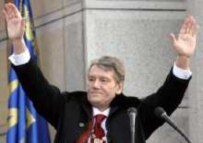 Yushchenko following his inauguration on 23 January
