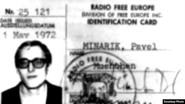 The RFE/RL ID card of former Czechoslovak intelligence agent Pavel Minarik