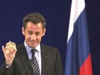 The university presented Sarkozy with a medal commemorating its 175th anniversary&nbsp;(AFP)