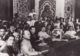 تصویری از کنگره «رنجبران شرق» که در باکو تشکیل شد.