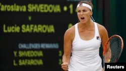Ярослава Шведова Wimbledon жарысында. Лондон. 4 шілде 2016 жыл.