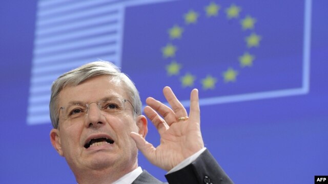 EU Commissioner for Health and Consumer Policy Tonio Borg speaks during a press conference on horse meat in Brussels on February 13.