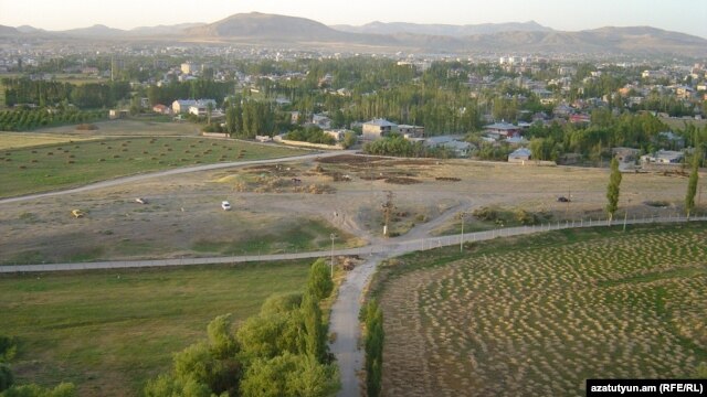 Turkey - A panoramic view of the site of the former Armenian quarter in Van.                           