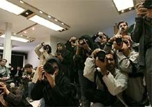 Iran -- undated photo of journalists at work in Tehran (2006)