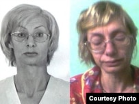 Larisa Arap before her incarceration (left) and after