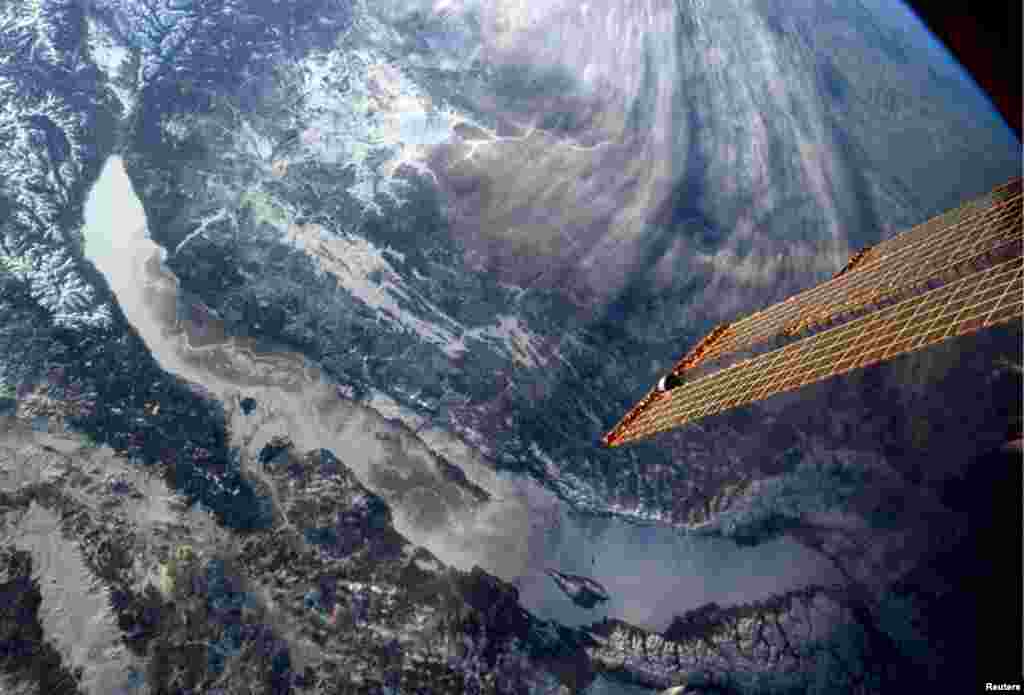 Russia's Lake Baikal is pictured in this photo taken by Canadian astronaut Chris Hadfield from aboard the orbiting International Space Station. (Reuters/Chris Hadfield/NASA)