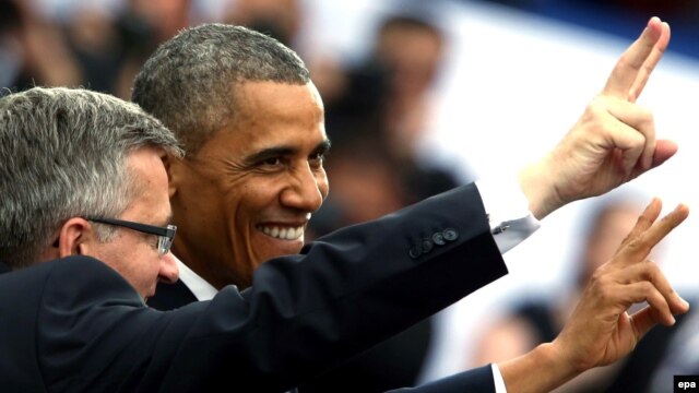 Бронислав Коморовский и Барак Обама в Варшаве