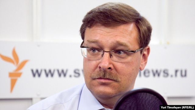 Russia -- Konstantin Kosachev, the Chairman of the State Duma International Affairs Committee in Moscow RFE/RL studio, 15Jul2011