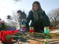 A monument to victims of political repressions in Donetsk (AFP)