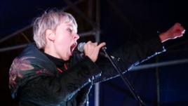 Yevgenia Chirikova speaks at an opposition protest in Moscow one day after the December 4 voting.