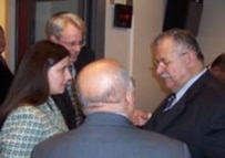 President Talabani speaks with RFE/RL's Kathleen Ridolfo (left) and Charles Recknagel (top left)