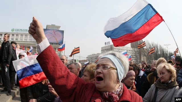 Пророссийский митинг в Донецке. Март 2014 года. Иллюстративное фото