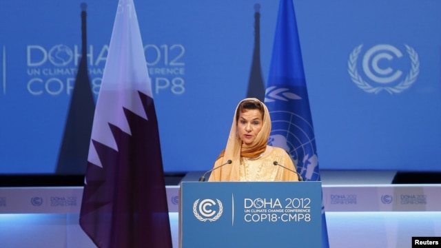 Christiana Figueres, executive secretary of the United Nations Framework Convention on Climate Change, speaks at the opening session of the UN Climate Change Conference in Doha on November 26.