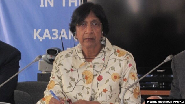 UN High Commissioner for Human Rights Navi Pillay during her visit to Astana on July 12     