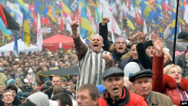 Protest la Kiev în sprijinul orientării europene a Ucrainei