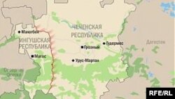 Ингушетия мен Шешенстан картасы (Көрнекі сурет).