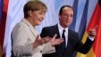 Cancelarul german Angela Merkel și noul președinte al Franței, François Hollande la conferința de presă de la Berlin la 15 mai