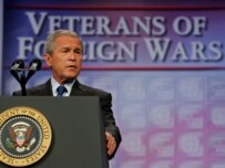 Bush delivered his policy speech to U.S. veterans (epa)